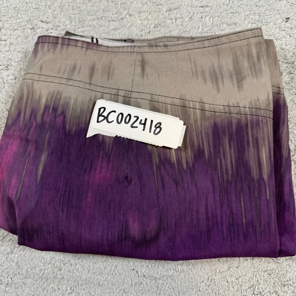 Mossimo Mens Abstract Stripe Board Shorts 36 Purple Cargo Pocket Swim Trunks